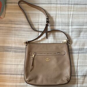 Coach Beige Leather Crossbody Bag